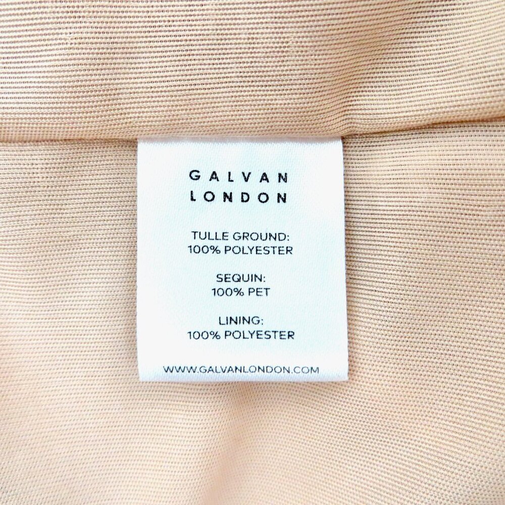 Galvan London Metallic Silver Sequin Long Evening Gown Dress SZ 6 - Picture 9 of 10